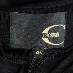 Pre Owned Just Cavalli Black Jersey Flared Midi Dress S