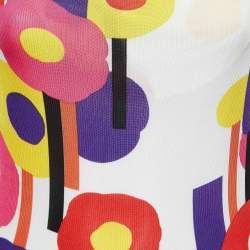 Pre Owned Just Cavalli White Floral Print Stretch Knit Midi Dress S