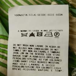 Pre Owned Just Cavalli Green Printed Silk Wide-Leg Pants M