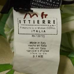 Pre Owned Just Cavalli Green Printed Silk Wide-Leg Pants M