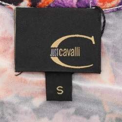 Pre Owned Just Cavalli Multicolor Printed Jersey Top S