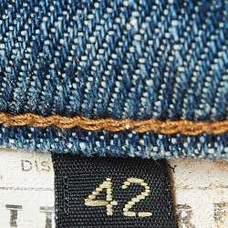 Just Cavalli Blue Embroidered Denim Mini Skirt M