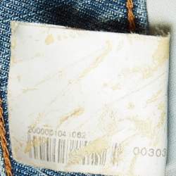 Just Cavalli Blue Embroidered Denim Mini Skirt M