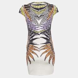 Pre Owned Just Cavalli Multicolor Printed Jersey Sheath Dress M