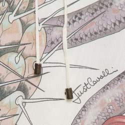 Pre Owned Just Cavalli Multicolor Printed Crepe Tie-Up Neck Mini Dress M