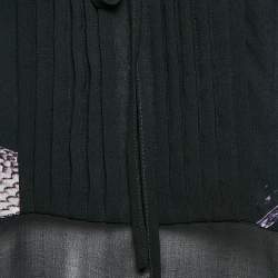 Pre Owned Just Cavalli Black Snake Printed Chiffon Semi Sheer Blouse M