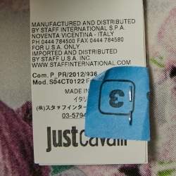 مملوكة مسبقًا Just Cavalli Pink Floral Print Satin Sheath Dress S