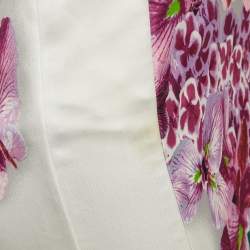 مملوكة مسبقًا Just Cavalli Pink Floral Print Satin Sheath Dress S