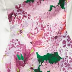 مملوكة مسبقًا Just Cavalli Pink Floral Print Satin Sheath Dress S