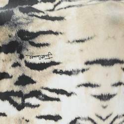 Pre Owned Just Cavalli Beachwear Beige Tiger Print Jersey One Shoulder Mini Dress S