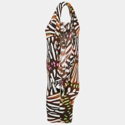Pre Owned Just Cavalli Beachwear Brown Printed Jersey Cover-Up Dress M