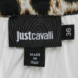 Pre Owned Just Cavalli White Cotton Mini Contrast Trim Mini Dress XS