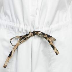 Pre Owned Just Cavalli White Cotton Mini Contrast Trim Mini Dress XS