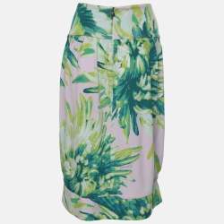 Just Cavalli Multicolor Printed Jersey Midi Skirt XL