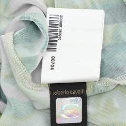 Just Cavalli Multicolor Printed Jersey Midi Skirt XL