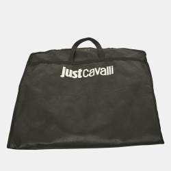 Pre Owned Just Cavalli Black Fur and Leather Mid-Length Coat S