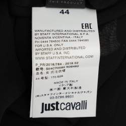 Pre Owned Just Cavalli Black Combat Eagle Printed Viscose Maxi Dress M
