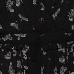 Pre Owned Just Cavalli Black Combat Eagle Printed Viscose Maxi Dress M