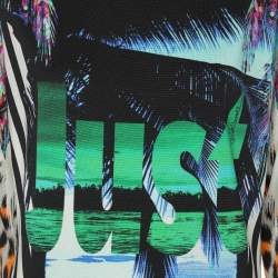 Pre Owned Just Cavalli Multicolor Viscose Blend Midi Dress XL