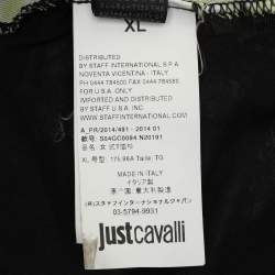 Pre Owned Just Cavalli Multicolor Floral Print Polyester Top XL