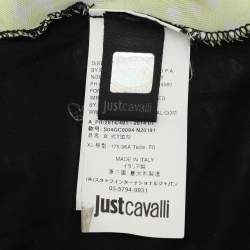 Pre Owned Just Cavalli Multicolor Floral Print Polyester Top XL