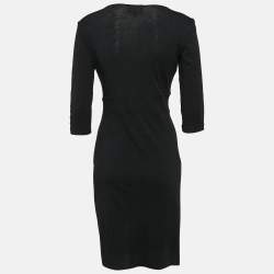 Pre Owned Just Cavalli Black Jersey Draped Short Dress M