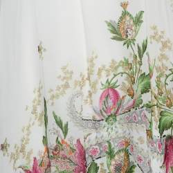 Pre Owned Just Cavalli White Printed Crepe Kaftan Mini Dress S