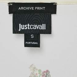 Pre Owned Just Cavalli White Printed Crepe Kaftan Mini Dress S