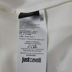 Pre Owned Just Cavalli White Printed Crepe Kaftan Mini Dress S
