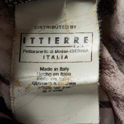 Pre Owned Just Cavalli Brown Printed Jersey Top L