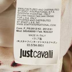 Just Cavalli Multicolor Leopard Print Silk Waist Detail Pants S