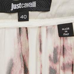 Just Cavalli Multicolor Leopard Print Silk Waist Detail Pants S