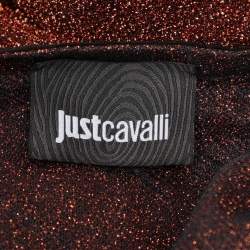 Pre Owned Just Cavalli Brown Lurex Maxi Dress S