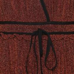 Pre Owned Just Cavalli Brown Lurex Maxi Dress S