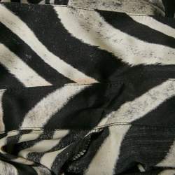 Pre Owned Just Cavalli Black/White Zebra Print Satin Silk Shirt M