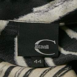 Pre Owned Just Cavalli Black/White Zebra Print Satin Silk Shirt M