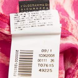 Pre Owned Just Cavalli Pink Leopard Print Satin Long Sleeve Shirt M