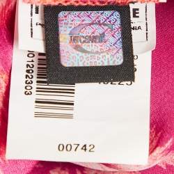 Pre Owned Just Cavalli Pink Leopard Print Satin Long Sleeve Shirt M