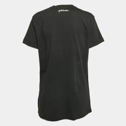 Pre Owned Just Cavalli Black Snake Motif Embellished Jersey T-Shirt L