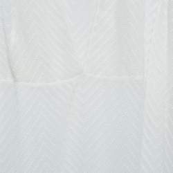 Pre Owned Just Cavalli White Sheer Chiffon V-Neck Tunic Top M