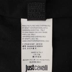 Pre Owned Just Cavalli Black Jacquard Mid Length Coat M