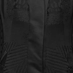 Pre Owned Just Cavalli Black Jacquard Mid Length Coat M