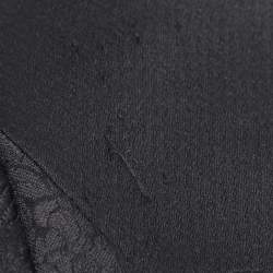 Pre Owned Just Cavalli Black Jacquard Mid Length Coat M