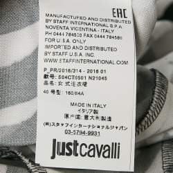 Pre Owned Just Cavalli Black/White Printed Jersey Sleeveless Maxi Dress S