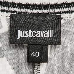 Pre Owned Just Cavalli Black/White Printed Jersey Sleeveless Maxi Dress S