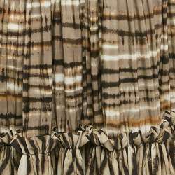Just Cavalli Multicolor Printed Crepe Ruffled Maxi Skirt M