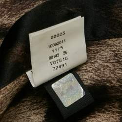 Just Cavalli Multicolor/Brown Animal Print Satin Silk Button Front Shirt M