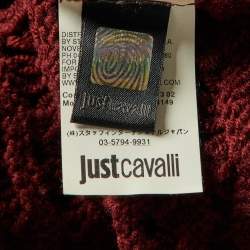 Pre Owned Just Cavalli Burgundy Chunky Wool Knit Mini Dress XL