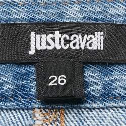 Just Cavalli Washed Blue Denim Skinny Jeans S Waist 26"