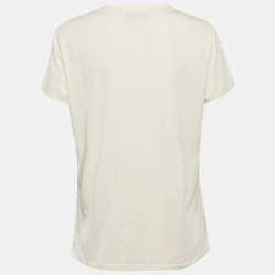 Pre Owned Just Cavalli Off White Logo Print Jersey T-Shirt XL